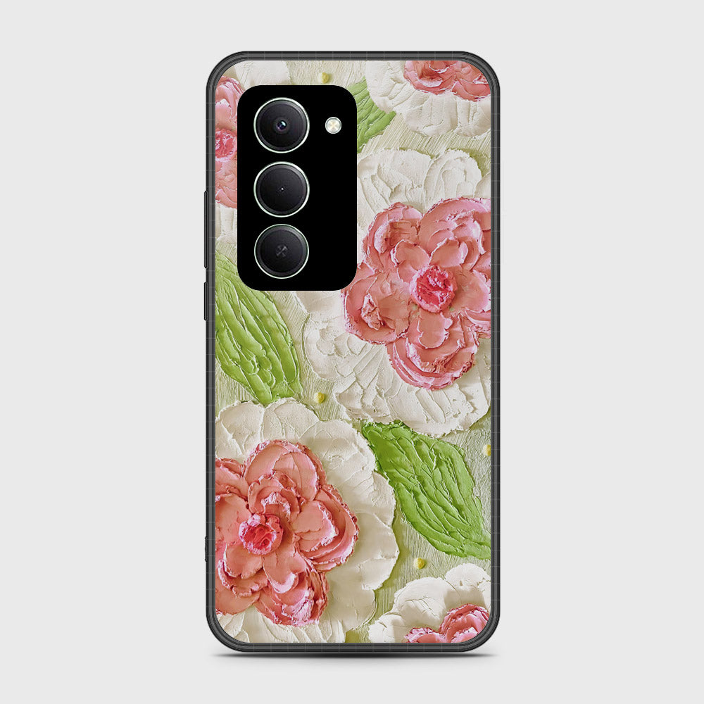 Xiaomi Redmi 15 5G Cover - Floral Series - Design 13 - Offwhite & Green - HQ Ultra Shine Premium Infinity Glass Soft Silicon Borders Case