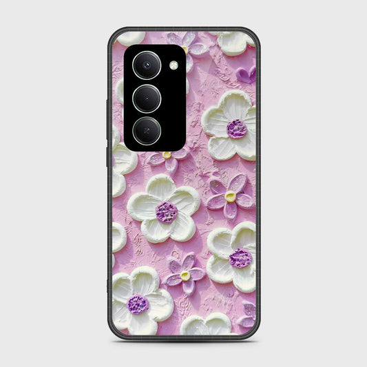 Xiaomi Redmi 15 5G Cover - Floral Series - Design 4 - Purple & White - HQ Ultra Shine Premium Infinity Glass Soft Silicon Borders Case