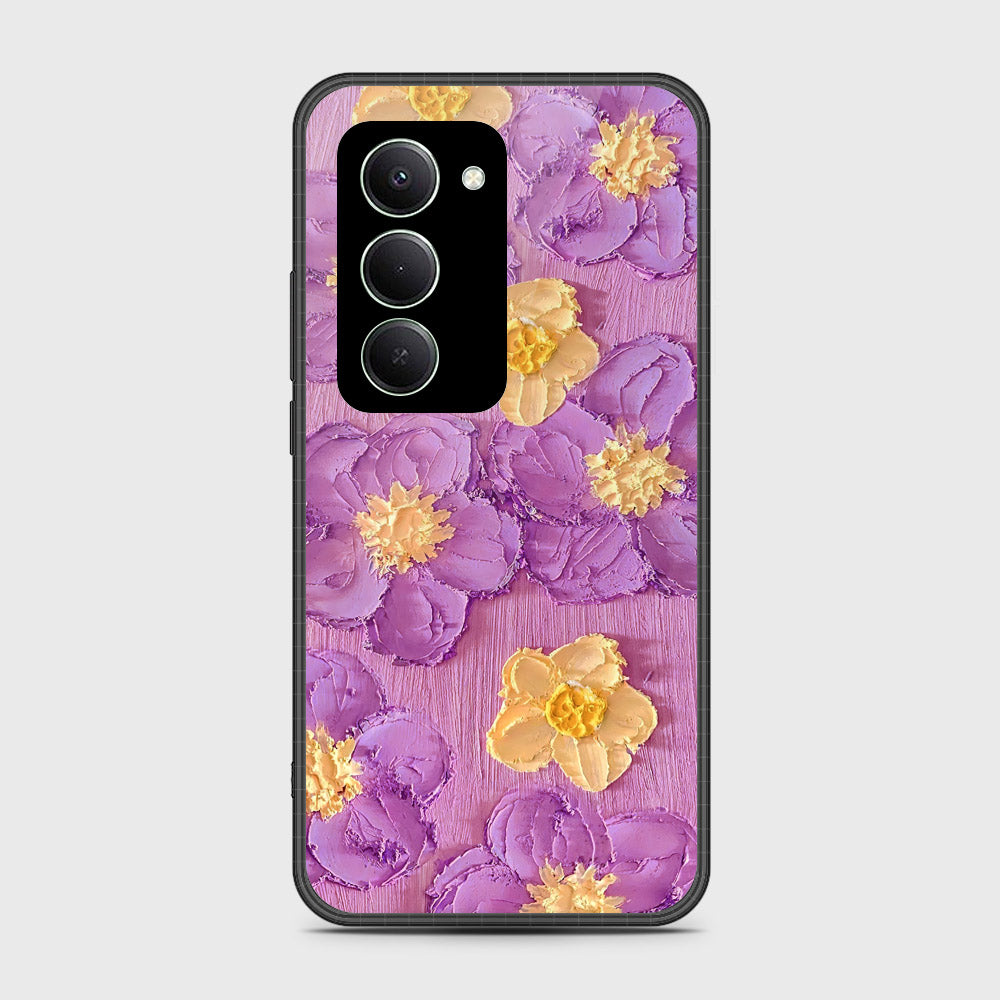 Xiaomi Redmi 15 5G Cover - Floral Series - Design 8 - Purple & Yellow - HQ Ultra Shine Premium Infinity Glass Soft Silicon Borders Case