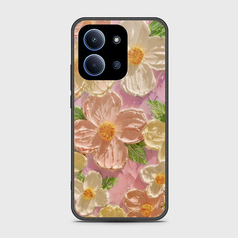 Xiaomi Poco C85 4G Cover - Floral Series - Design 11 - White & Green - HQ Premium Shine Durable Shatterproof Case
