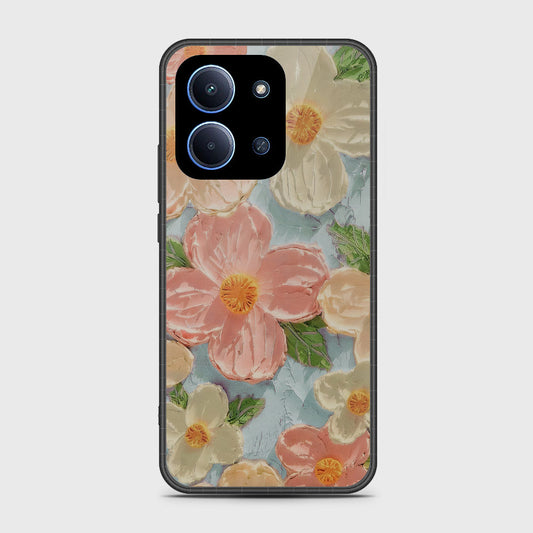 Xiaomi Poco C85 4G Cover - Floral Series - Design 16 - Cyan & Pink - HQ Premium Shine Durable Shatterproof Case