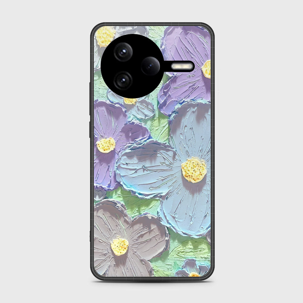 Xiaomi Poco F7 Pro Cover - Floral Series - Design 1 - Purple & Aqua - HQ Premium Shine Durable Shatterproof Case