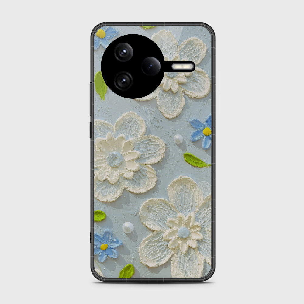 Xiaomi Poco F7 Pro Cover - Floral Series - Design 3 - Sky Blue - HQ Premium Shine Durable Shatterproof Case