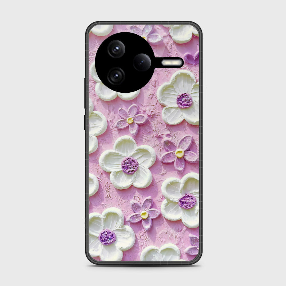Xiaomi Poco F7 Ultra Cover - Floral Series - Design 4 - Purple & White - HQ Premium Shine Durable Shatterproof Case
