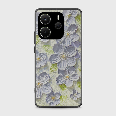 Xiaomi Redmi Note 14 4G Cover - Floral Series - Design 12 - Grey & Green - HQ Premium Shine Durable Shatterproof Case