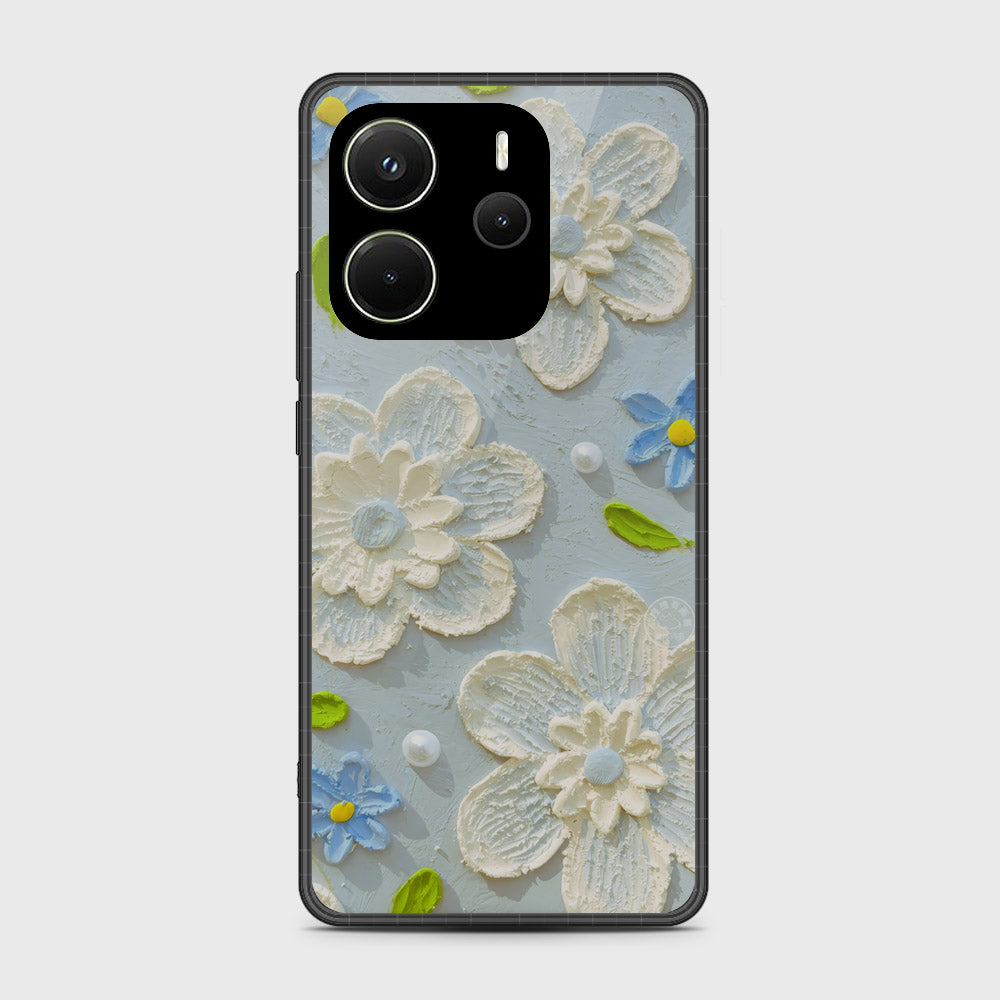 Xiaomi Redmi Note 14 4G Cover - Floral Series - Design 3 - Sky Blue - HQ Premium Shine Durable Shatterproof Case