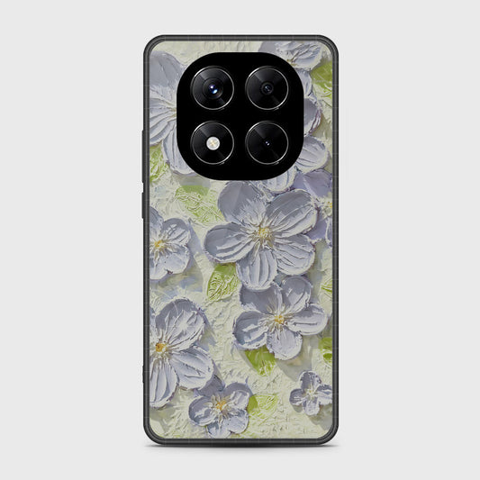 Xiaomi Redmi Note 14 Pro 4G Cover - Floral Series - Design 12 - Grey & Green - HQ Premium Shine Durable Shatterproof Case