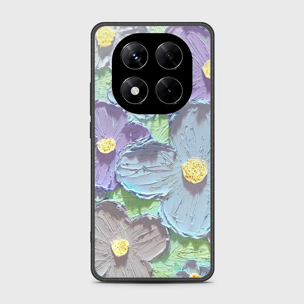 Xiaomi Redmi Note 14 Pro 5G Cover - Floral Series - Design 1 - Purple & Aqua - HQ Premium Shine Durable Shatterproof Case