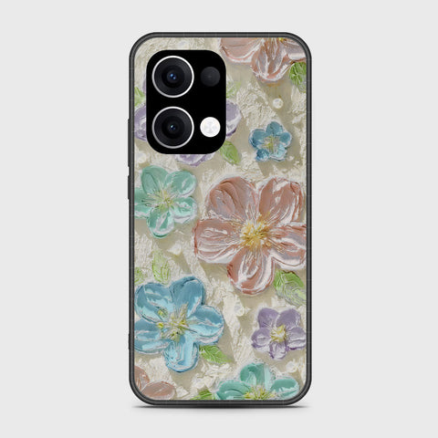 Oppo Reno 13 Cover - Floral Series - Design 14 - Blue & Purple - HQ Premium Shine Durable Shatterproof Case