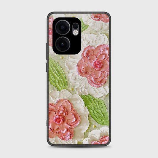 Oppo Reno 13F 5G Cover - Floral Series - Design 13 - Offwhite & Green - HQ Premium Shine Durable Shatterproof Case