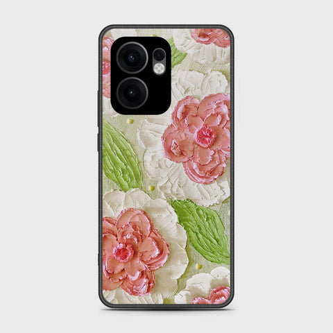 Oppo Reno 13F 5G Cover - Floral Series - Design 13 - Offwhite & Green - HQ Premium Shine Durable Shatterproof Case