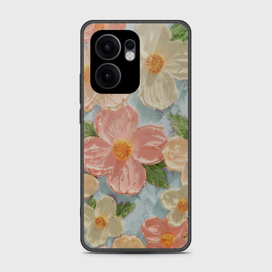 Oppo Reno 13F 5G Cover - Floral Series - Design 16 - Cyan & Pink - HQ Premium Shine Durable Shatterproof Case