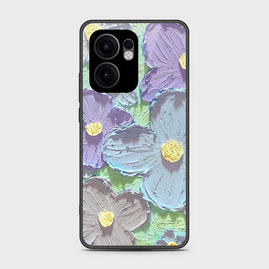Oppo Reno 13F 5G Cover - Floral Series - Design 1 - Purple & Aqua - HQ Premium Shine Durable Shatterproof Case