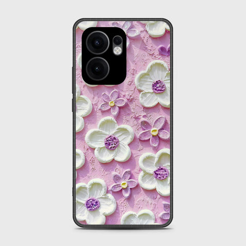 Oppo Reno 13F 5G Cover - Floral Series - Design 4 - Purple & White - HQ Premium Shine Durable Shatterproof Case