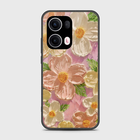 Oppo Reno 13 Pro Cover - Floral Series - Design 11 - White & Green - HQ Premium Shine Durable Shatterproof Case