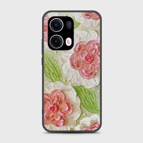 Oppo Reno 13 Pro Cover - Floral Series - Design 13 - Offwhite & Green - HQ Premium Shine Durable Shatterproof Case