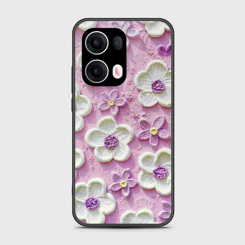 Oppo Reno 13 Pro Cover - Floral Series - Design 4 - Purple & White - HQ Premium Shine Durable Shatterproof Case