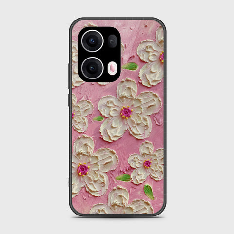 Oppo Reno 13 Pro Cover - Floral Series - Design 5 - Pink & White - HQ Premium Shine Durable Shatterproof Case