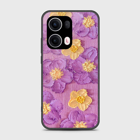 Oppo Reno 13 Pro Cover - Floral Series - Design 8 - Purple & Yellow - HQ Premium Shine Durable Shatterproof Case