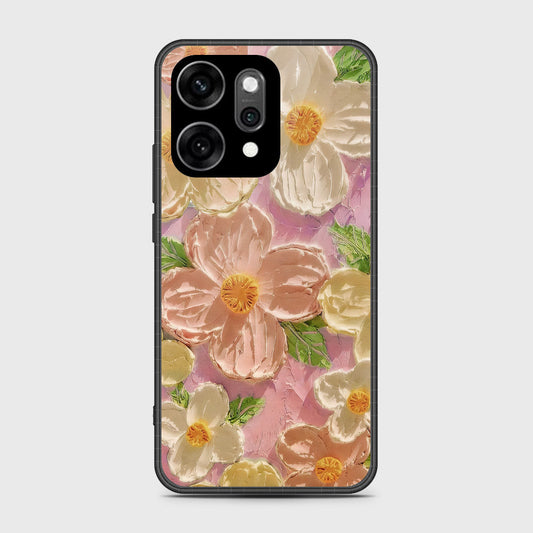 Oppo Reno 14 Cover - Floral Series - Design 11 - White & Green - HQ Ultra Shine Premium Infinity Glass Soft Silicon Borders Case