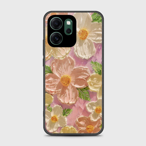 Oppo Reno 14F Cover - Floral Series - Design 11 - White & Green - HQ Ultra Shine Premium Infinity Glass Soft Silicon Borders Case