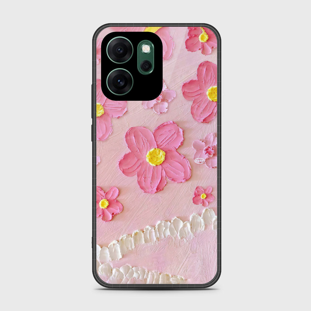 Oppo Reno 14F Cover - Floral Series - Design 2 - Pink - HQ Ultra Shine Premium Infinity Glass Soft Silicon Borders Case