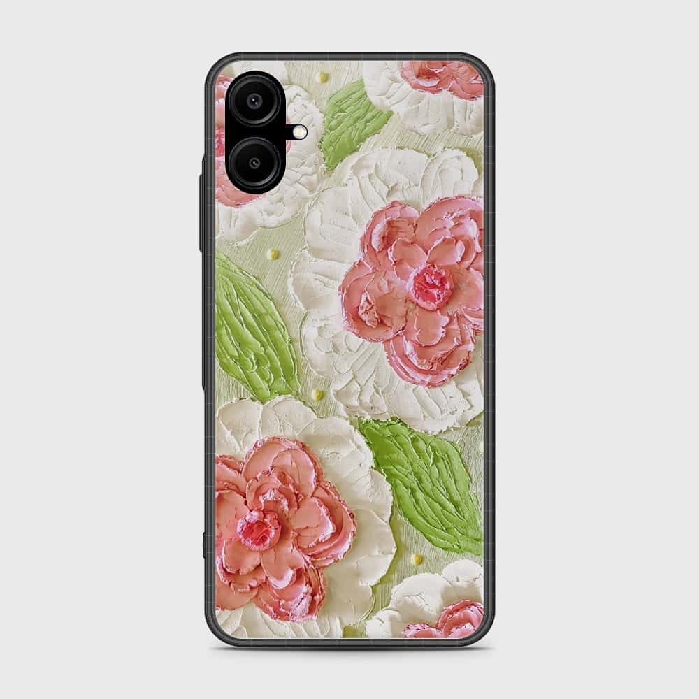 Samsung Galaxy A06 Cover - Floral Series - Design 13 - Offwhite & Green - HQ Premium Shine Durable Shatterproof Case