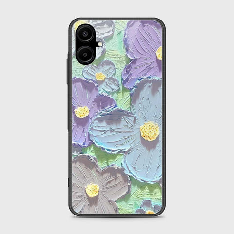 Samsung Galaxy A06 Cover - Floral Series - Design 1 - Purple & Aqua - HQ Premium Shine Durable Shatterproof Case