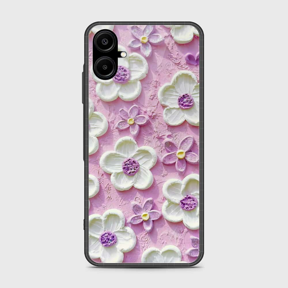 Samsung Galaxy A06 Cover - Floral Series - Design 4 - Purple & White - HQ Premium Shine Durable Shatterproof Case