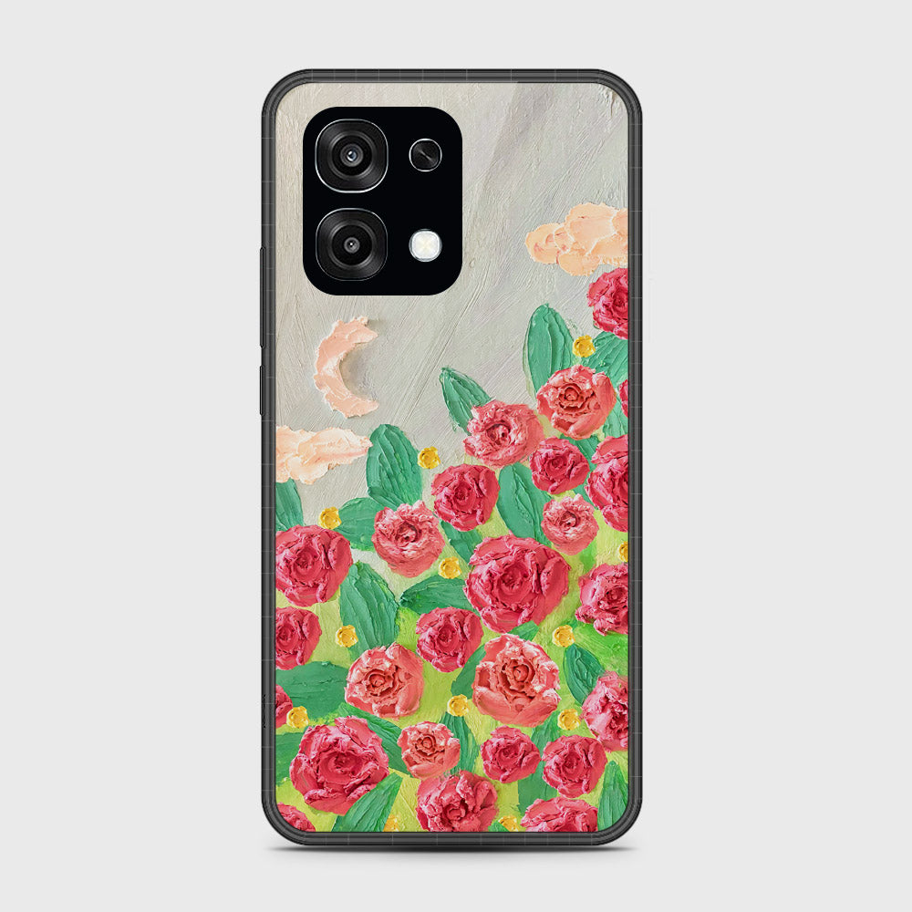 Samsung Galaxy M07 Cover - Floral Series - Design 10 - Red & Green - HQ Premium Shine Durable Glass Case