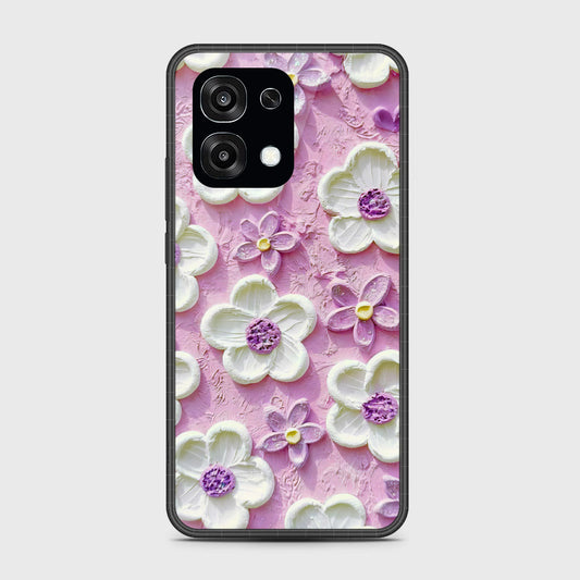 Samsung Galaxy F07 Cover - Floral Series - Design 4 - Purple & White - HQ Premium Shine Durable Glass Case