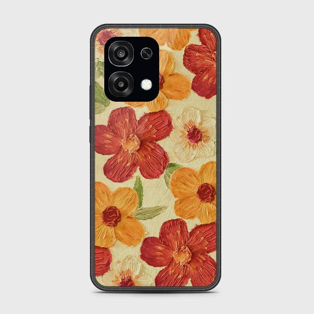 Samsung Galaxy M07 Cover - Floral Series - Design 6 - Red & Orange - HQ Premium Shine Durable Glass Case