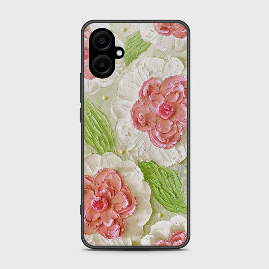 Samsung Galaxy F06 5G Cover - Floral Series - Design 13 - Offwhite & Green - HQ Premium Shine Durable Shatterproof Case
