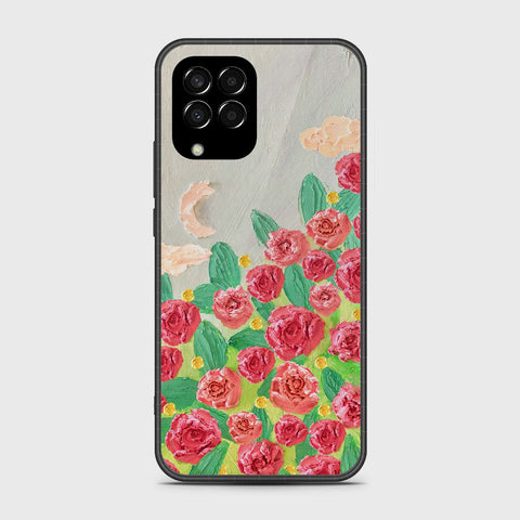 Samsung Galaxy M33 Cover - Floral Series - Design 10 - Red & Green - HQ Premium Shine Durable Shatterproof Case