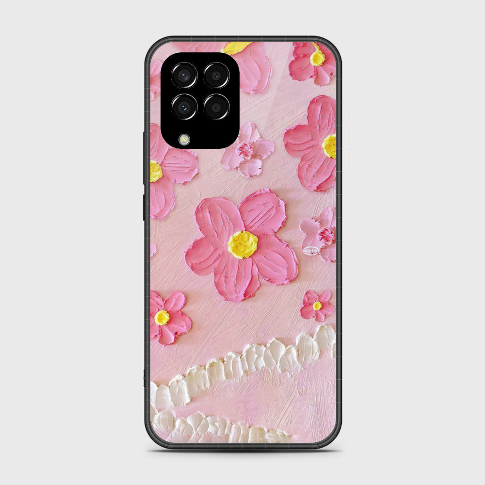 Samsung Galaxy M33 Cover - Floral Series - Design 2 - Pink - HQ Premium Shine Durable Shatterproof Case