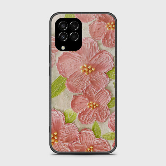 Samsung Galaxy M33 Cover - Floral Series - Design 9 - Pink & Green - HQ Premium Shine Durable Shatterproof Case