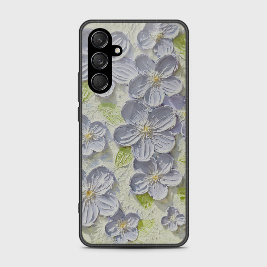 Samsung Galaxy M16 Cover - Floral Series - Design 12 - Grey & Green - HQ Premium Shine Durable Shatterproof Case