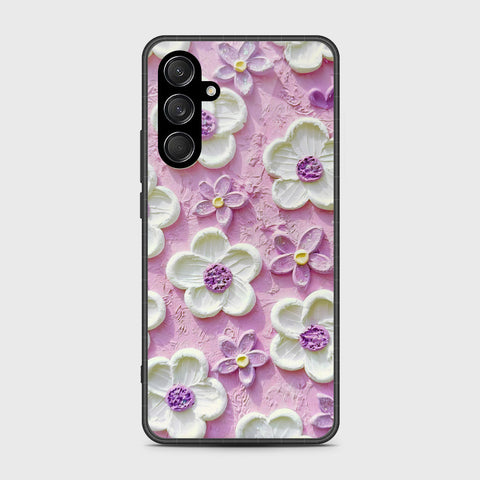Samsung Galaxy A17 Cover - Floral Series - Design 4 - Purple & White - HQ Premium Shine Durable Shatterproof Case