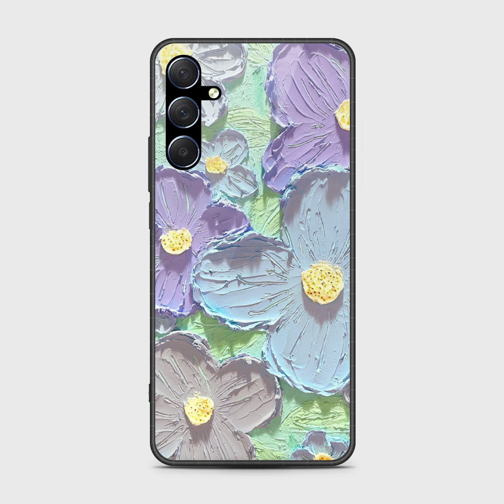 Samsung Galaxy A16 Cover - Floral Series - Design 1 - Purple & Aqua - HQ Premium Shine Durable Shatterproof Case