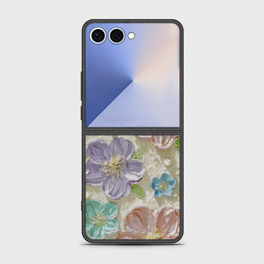 Samsung Galaxy Z Flip 7 Cover - Floral Series - Design 14 - Blue & Purple - HQ Premium Shine Durable Shatterproof Case