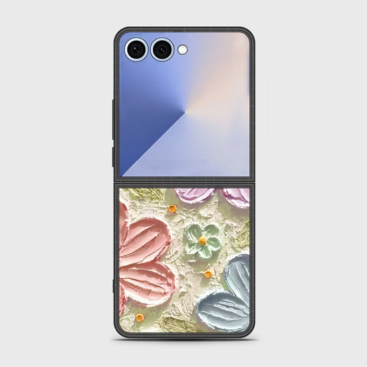 Samsung Galaxy Z Flip 7 Cover - Floral Series - Design 15 - Blue & Green - HQ Premium Shine Durable Shatterproof Case