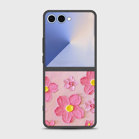 Samsung Galaxy Z Flip 7 Cover - Floral Series - Design 2 - Pink - HQ Premium Shine Durable Shatterproof Case
