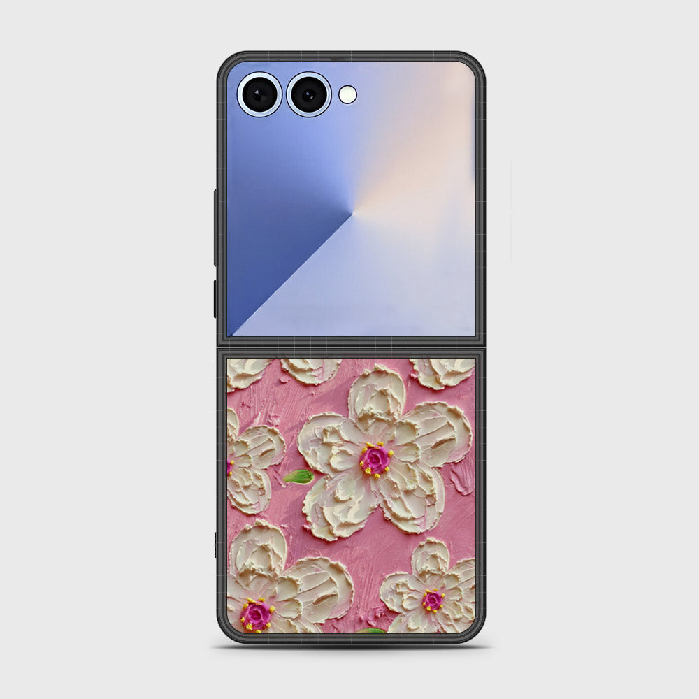 Samsung Galaxy Z Flip 7 Cover - Floral Series - Design 5 - Pink & White - HQ Premium Shine Durable Shatterproof Case