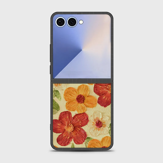 Samsung Galaxy Z Flip 7 Cover - Floral Series - Design 6 - Red & Orange - HQ Premium Shine Durable Shatterproof Case