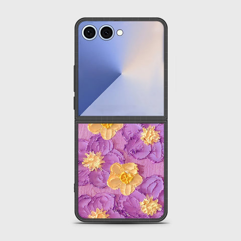 Samsung Galaxy Z Flip 7 Cover - Floral Series - Design 8 - Purple & Yellow - HQ Premium Shine Durable Shatterproof Case