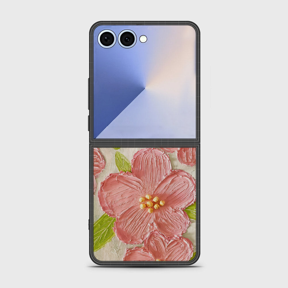 Samsung Galaxy Z Flip 7 Cover - Floral Series - Design 9 - Pink & Green - HQ Premium Shine Durable Shatterproof Case