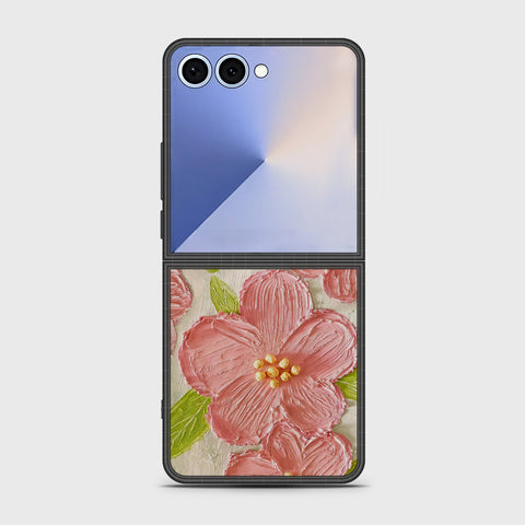 Samsung Galaxy Z Flip 7 Cover - Floral Series - Design 9 - Pink & Green - HQ Premium Shine Durable Shatterproof Case