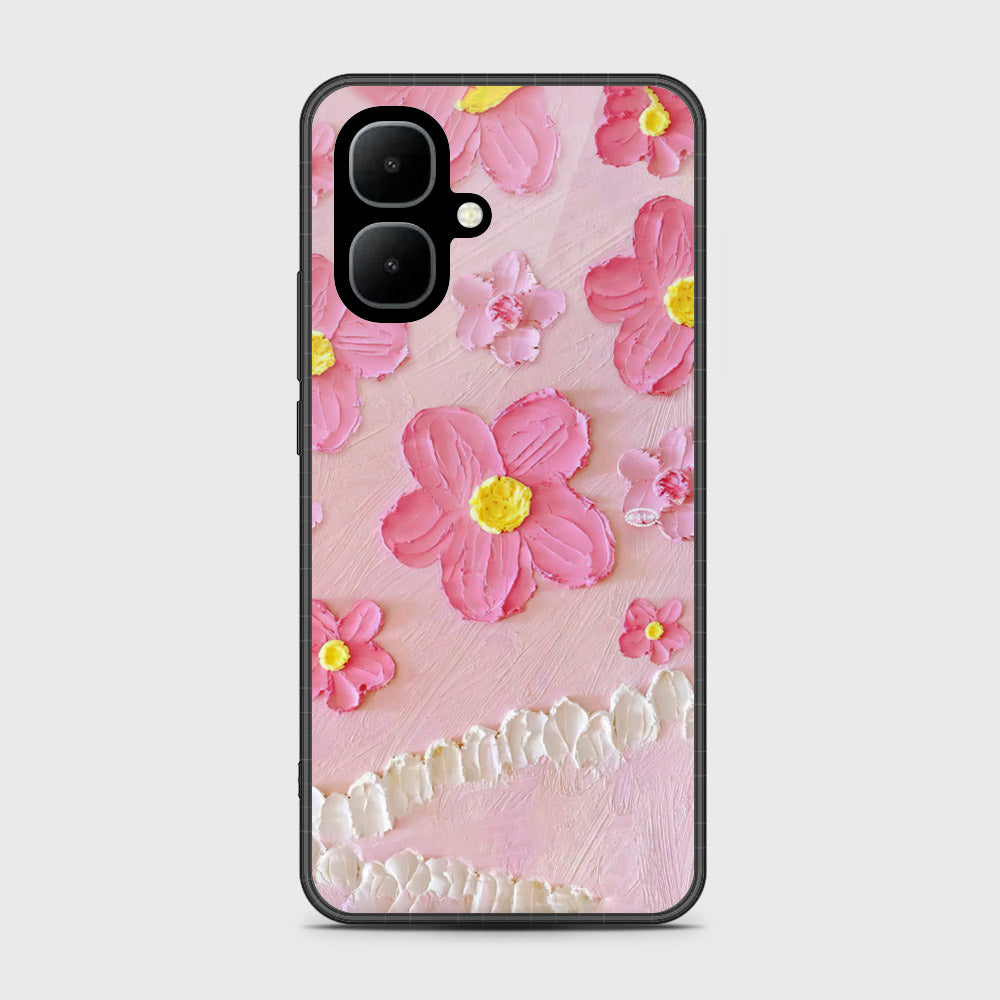 Infinix Smart 10 Cover - Floral Series - Design 2 - Pink - HQ Premium Shine Durable Shatterproof Case