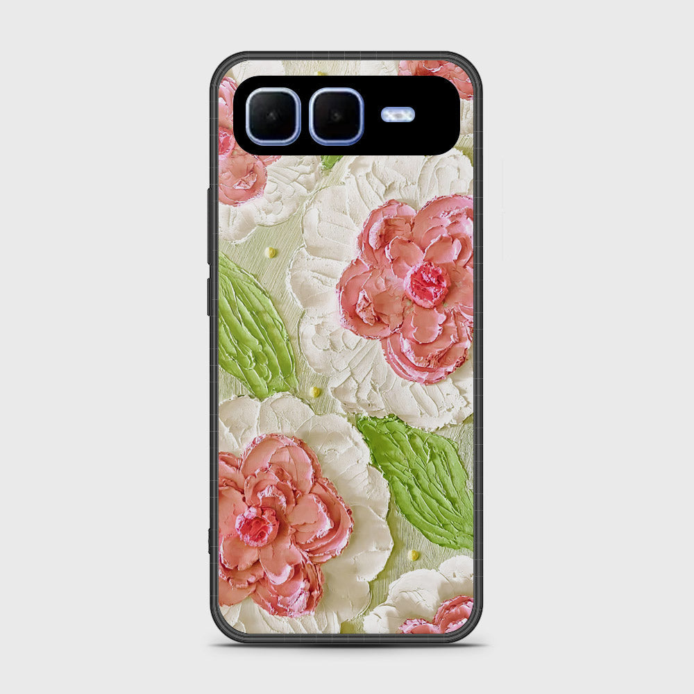 Infinix Smart 10 Plus-  Floral Series - Design 13 - Offwhite & Green - HQ Premium Shine Durable Shatterproof Case