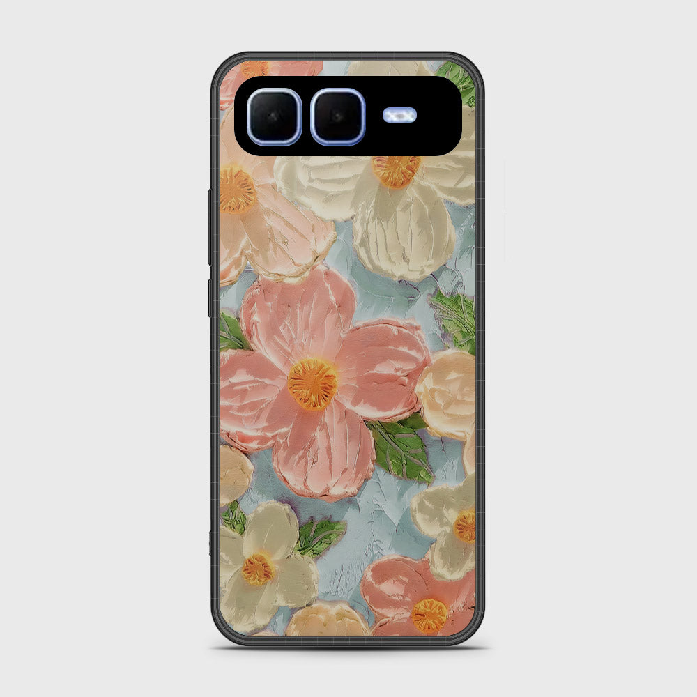 Infinix Smart 10 Plus-  Floral Series - Design 16 - Cyan & Pink - HQ Premium Shine Durable Shatterproof Case